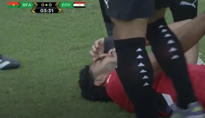 أشعة لحسم مدة غيابه.. تفاصيل إصابة مرموش في مباراة مصر وبوركينا فاسو