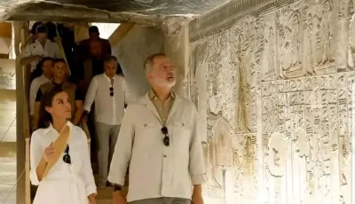ملك وملكة إسبانيا يزوران متحف الأقصر