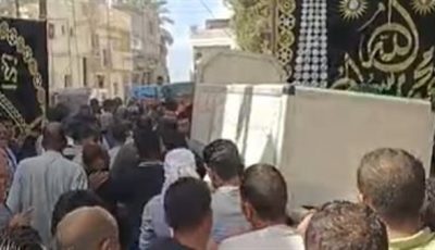 أهالي البحيرة يشيعون جثماني زوجين ونجلهما توفوا في انقلاب سيارة|بث مباشر