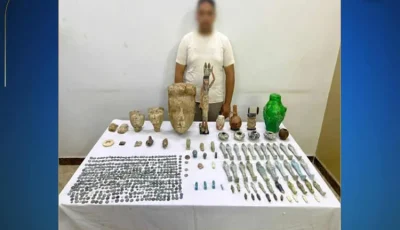 ضبط تاجر بالمنيا بحوزته 577 قطعة أثرية نادرة من عصور مصرية قديمة