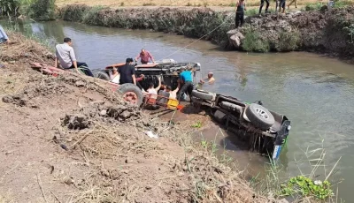 انقلاب جرار زراعي بترعة الخادمية بكفر الشيخ وإصابة سائقه