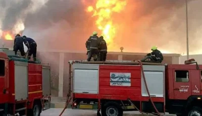 اندلاع حريق في مصنع سجاد بالغربية