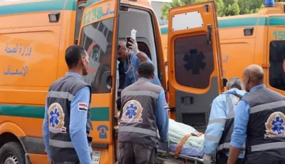14 مصابًا بانقلاب ميني باص عند الكيلو 8 على طريق مطروح