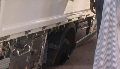 حمولة زائدة على سيارة تُحدث هبوطا أرضيا بالمنوفية